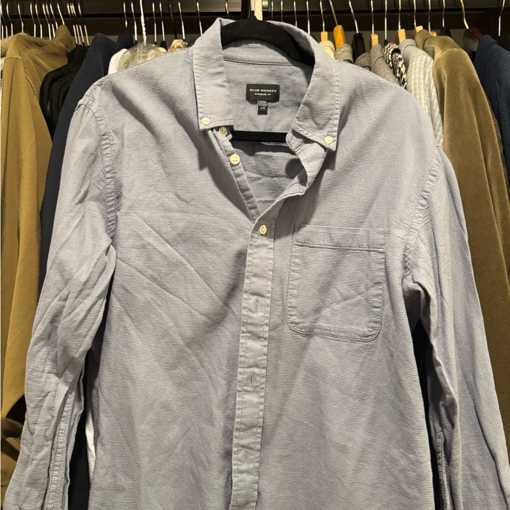 Club Monaco Light Blue Casual Button Down Shirt